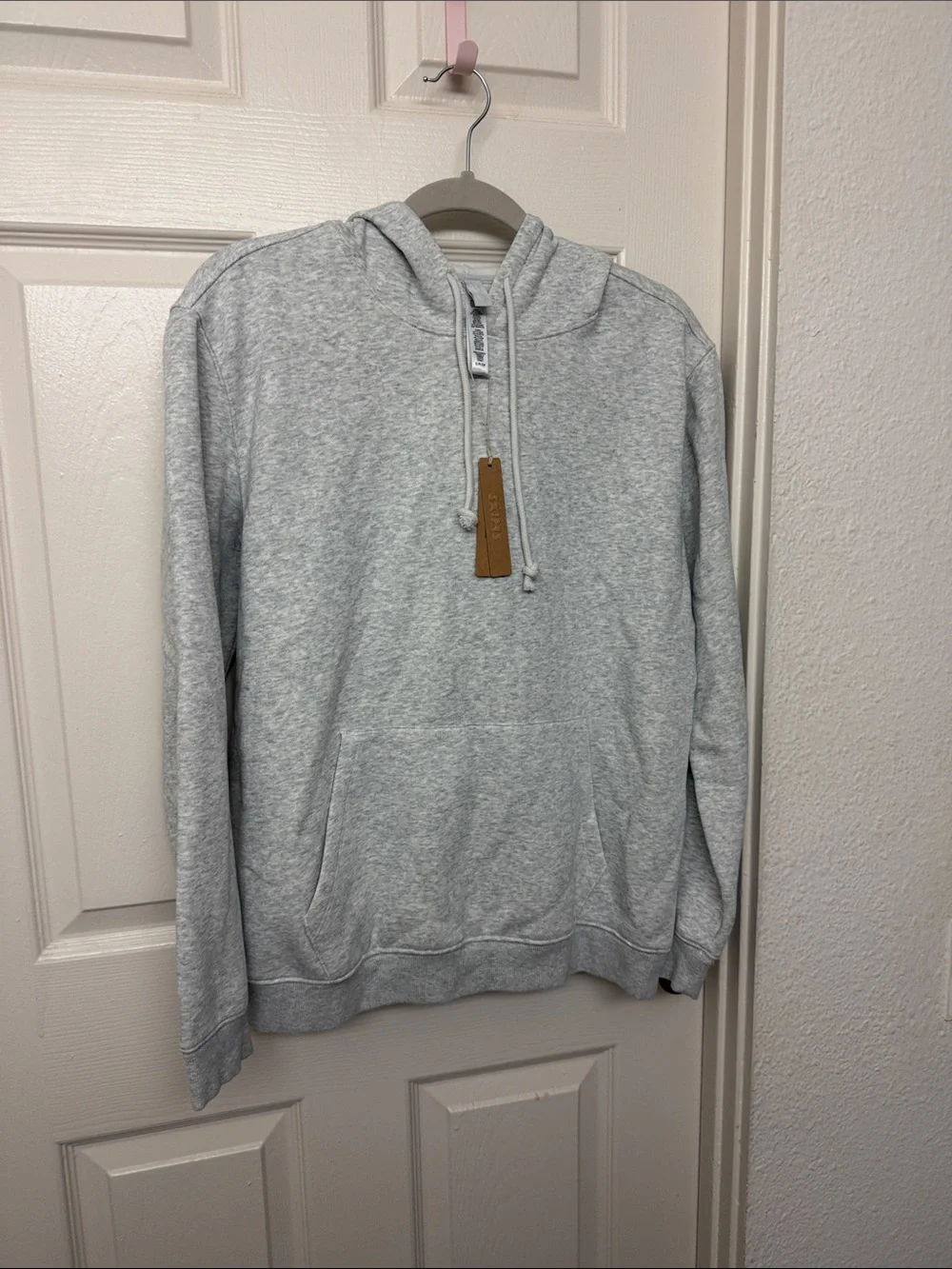 Skims Light Gray Hooded Pullover Sweatshirt